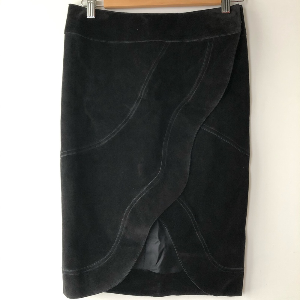 Yves Saint Laurent Black Suede Skirt